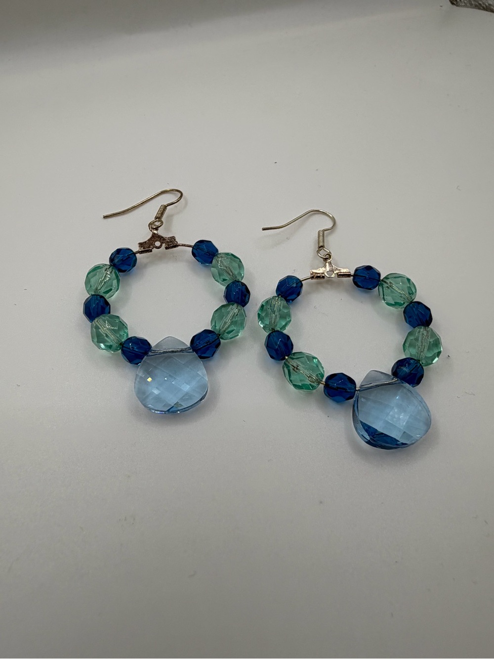 Park Lane Blue and Teal Beaded Hoop Earrings